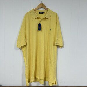 Polo Ralph Lauren Shirt Men Tall 4XLT Yellow Golf Casual Short Sleeve Polo